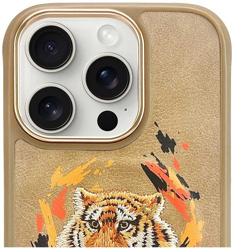 Nimmy Tiger MagSafe dėklas skirtas Apple iPhone 16 Pro Max light rudos spalvos