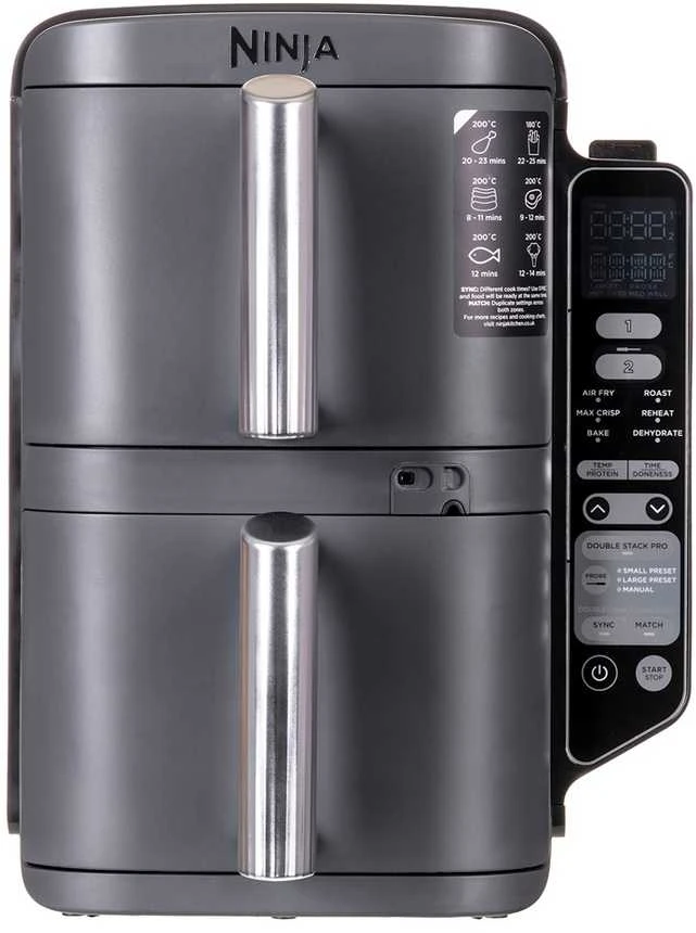 Karšto oro gruzdintuvė Ninja Double Stack XL SL451EU, 9,5 l - Smart Cook sistema su termometru