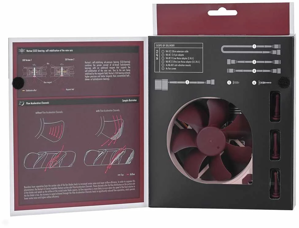 Noctua NF-A9 FLX computer cooling system Kompiuterio dėklas Fan 9.2 cm rusvai gelsvas, Brown