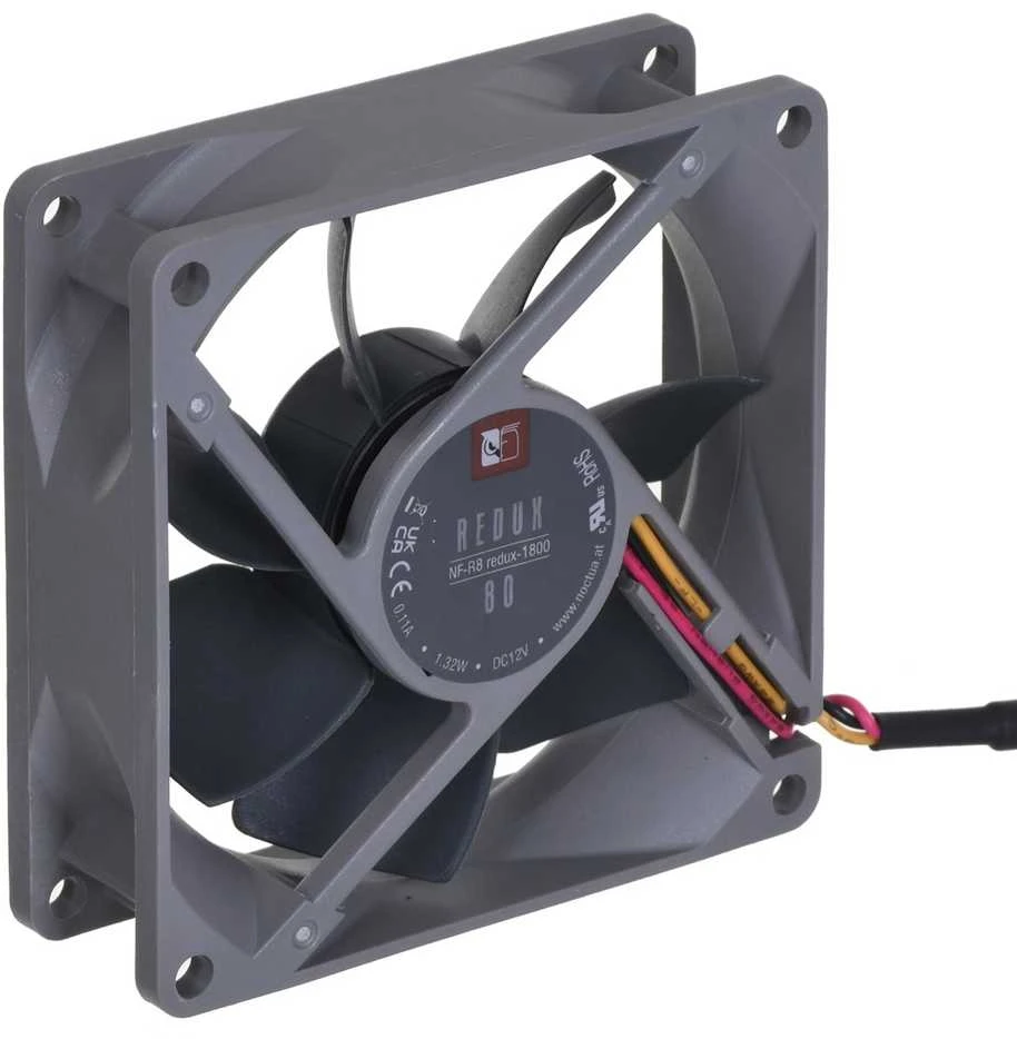 Noctua NF-R8 redux-1800 Kompiuterio dėklas Fan 8 cm Juodas, Pilkas