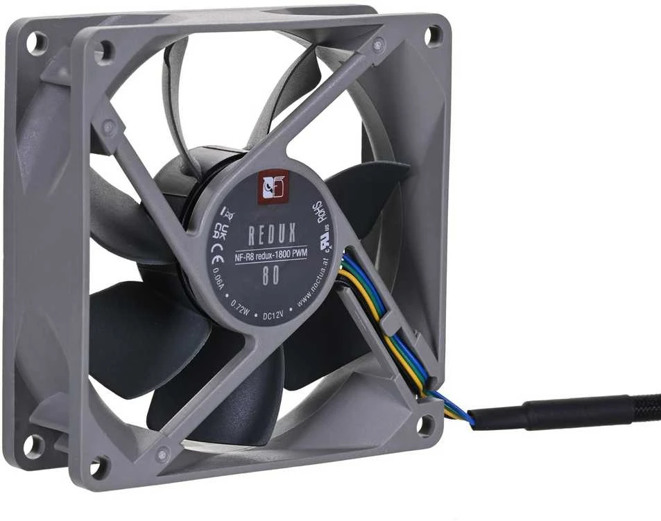 Noctua NF-R8 redux-1800 PWM Kompiuterio dėklas Fan 8 cm Juodas, Pilkas