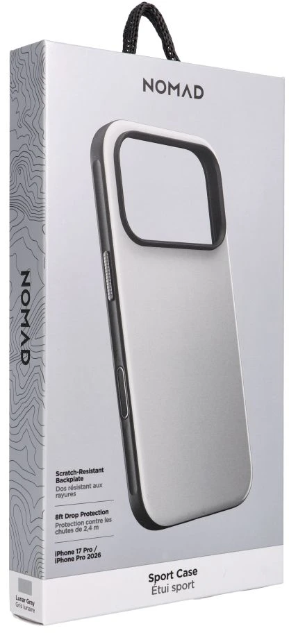 NOMAD dėklas IPHONE 18 Pro/17 Pro, suderinamas su MagSafe (Sport Case), mėnulio pilka