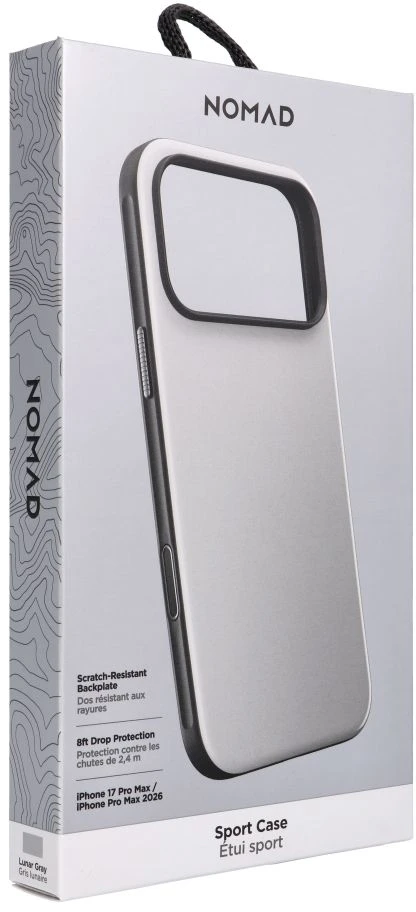 Dėklas NOMAD case for IPHONE 18 Pro Max/17 Pro Max compatible with MagSafe (Sport Case) lunar pilka