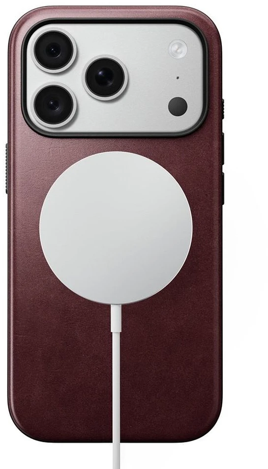 Burga Nomad Modern odinis dėklas, bordo (Horween) – iPhone 18 Pro/17 Pro