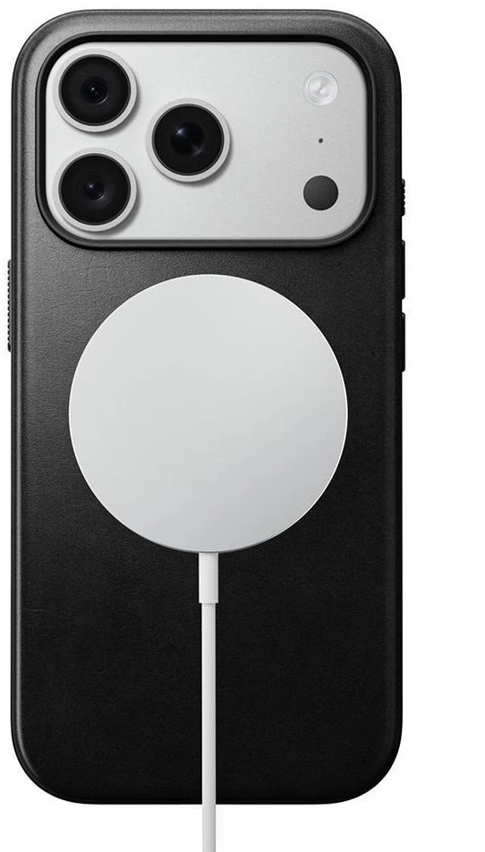 NOMAD leather case for IPHONE 18 Pro/17 Pro compatible with MagSafe (Modern Odinis dėklas Horween Leather) juodas