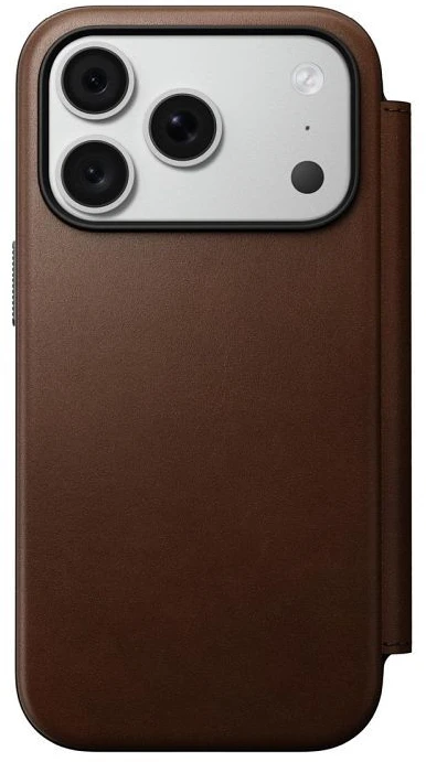 Dėklas Dėklai ir apvalkalai - Flip Nomad Modern Leather Folio, ruda – iPhone 18 Pro/17 Pro