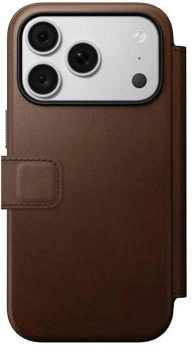 Dėklas Dėklai ir apvalkalai - Flip Nomad Modern Leather Folio, ruda – iPhone 18 Pro/17 Pro