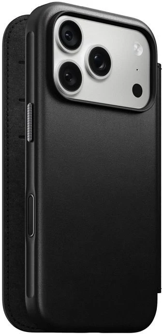 Dėklas NOMAD leather case for IPHONE 18 Pro/17 Pro compatible with MagSafe (Modern Leather Folio ECCO Leather) juodas