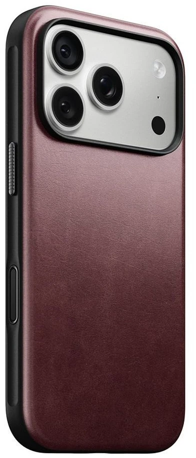 Burga Nomad Modern odinis dėklas, bordo (Horween) – iPhone 18 Pro/17 Pro