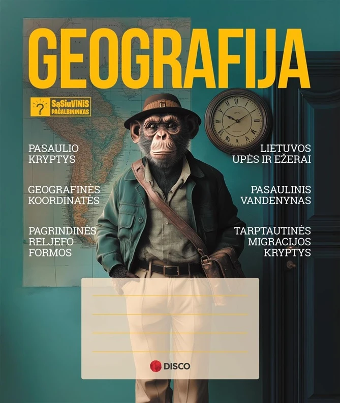 Herlitz Sąsiuvinis pagalbininkas geografijai, 32 lapų, langeliais