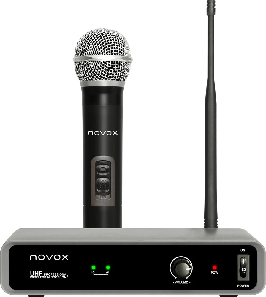 „Novox Free H1“ – belaidis rinkinys su rankiniu mikrofonu Juodas