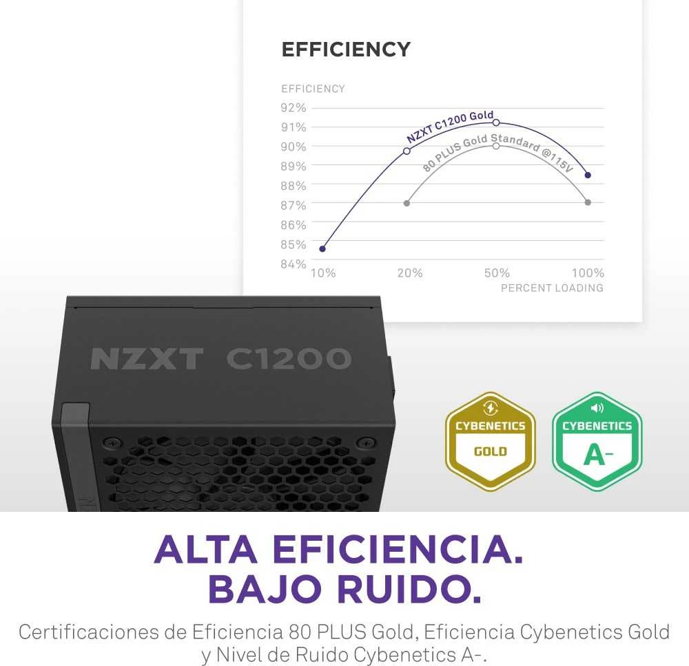 NZXT C1200 V2 1200W 80+ Gold ATX 3.1 juoda