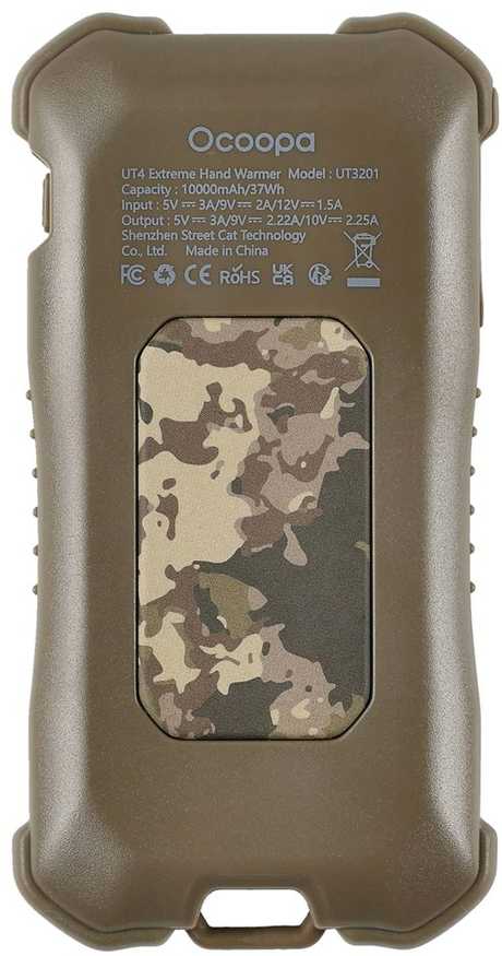 „Ocoopa UT4 Extreme“, 10000 mAh, iki 18 val., išorinė baterija PD/QC 22,5W, IP56, kamufliažinė