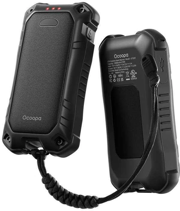 Ocoopa UT4 Extreme 2x5000 mAh rankų šildytuvas su powerbank funkcija, USB-C, juodas