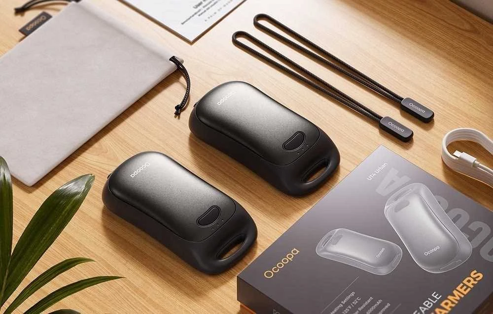 Ocoopa UT4 Urban 2x3000 mAh rankų šildytuvas, USB-C, juodas