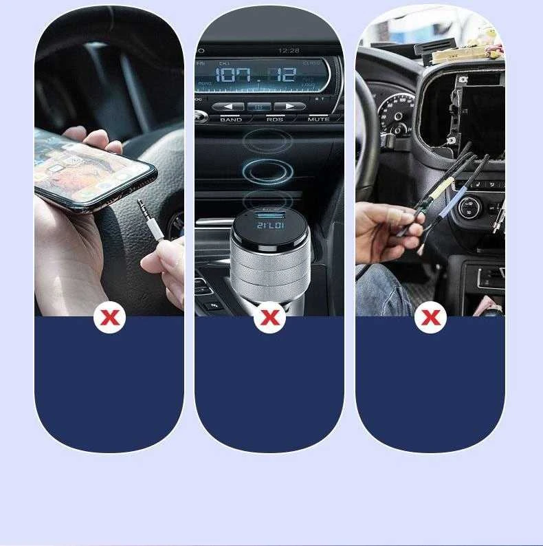 Automobilinis Bluetooth imtuvas UGREEN 70601B - pilkas