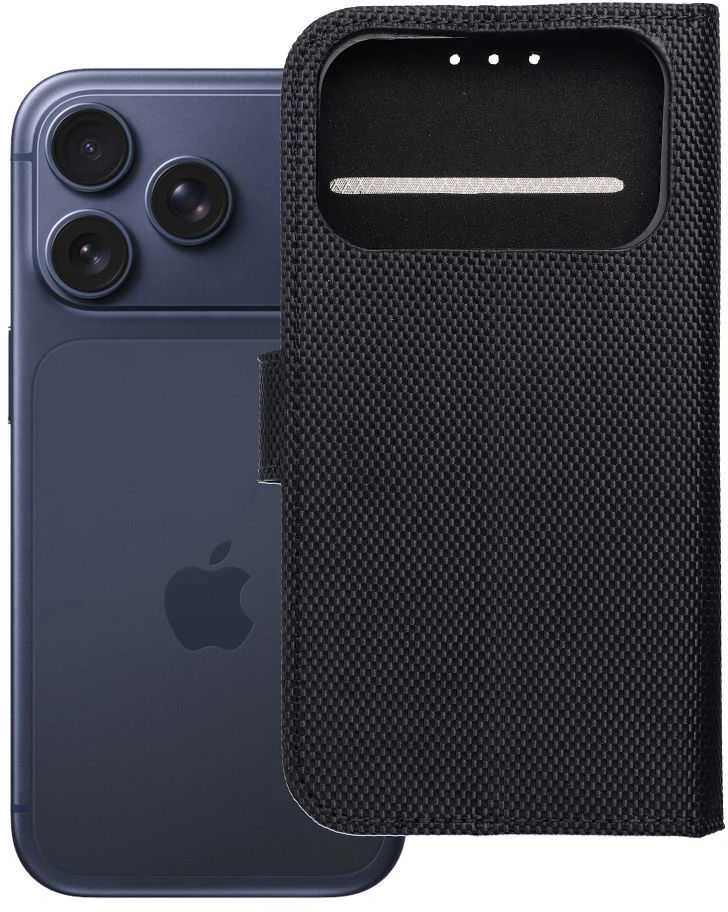 OEM atverčiamas dėklas, skirtas iPhone 17 PRO / 18 PRO 4Card RFID apsaugos nuo vagystės technologijos juodas