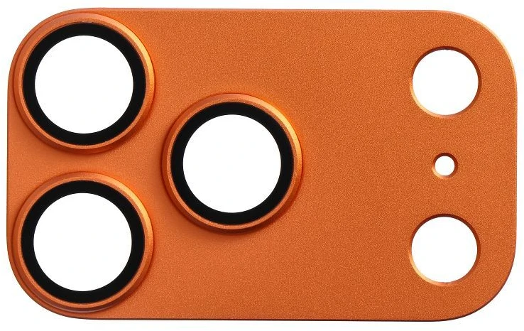 OEM grūdinto stiklo kameros objektyvas iPhone 17 PRO MAX AR+AF visiškai metalinis oranžinis