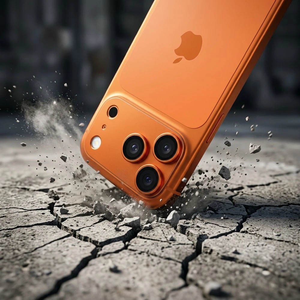 OEM grūdinto stiklo kameros objektyvas iPhone 17 PRO AR+AF, metalinis, oranžinis