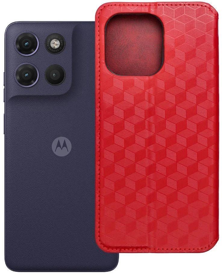 Oem Atverčiamas dėklas, skirtas Motorola G17 POWER Cubic Book, raudonas