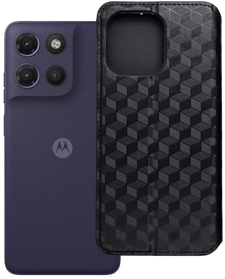 Oem Atverčiamas dėklas, skirtas Motorola G17 POWER Cubic Book, juodas