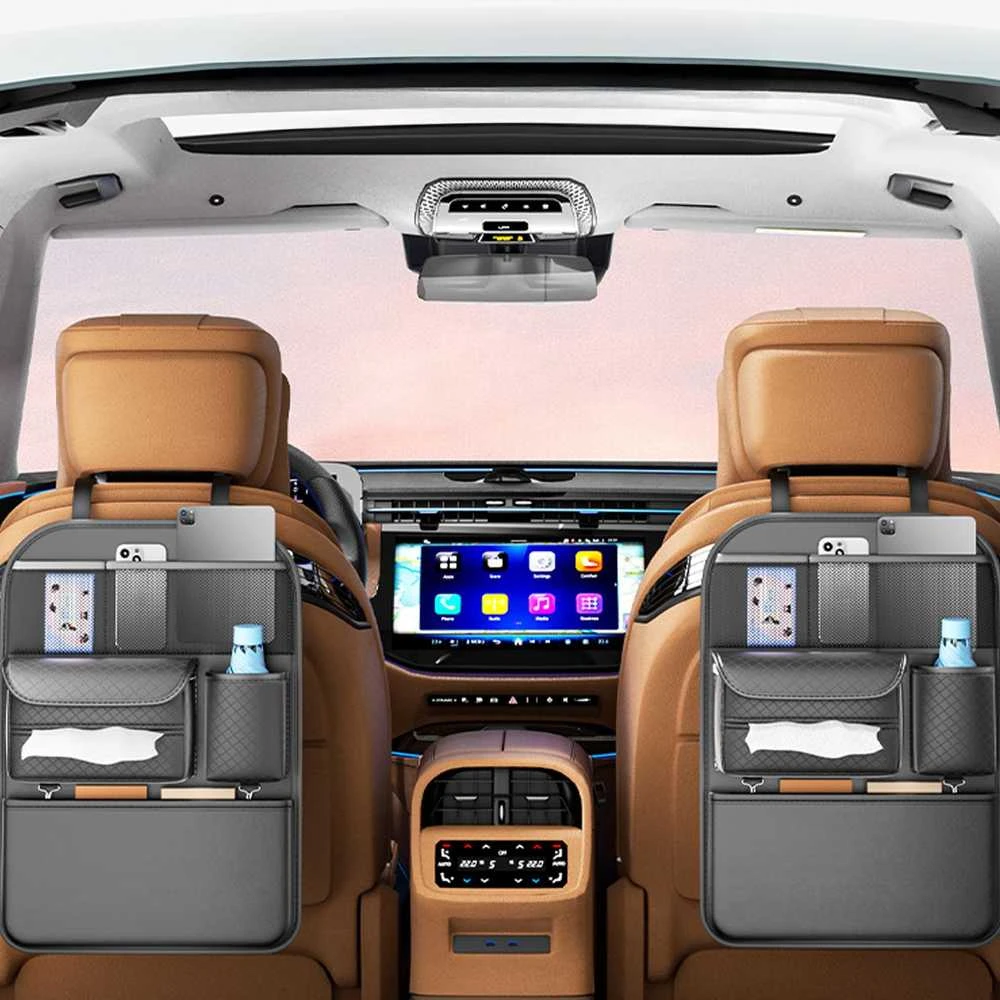 Oem Automobilio organaizeris for front seats with compartments D03 juodos spalvos