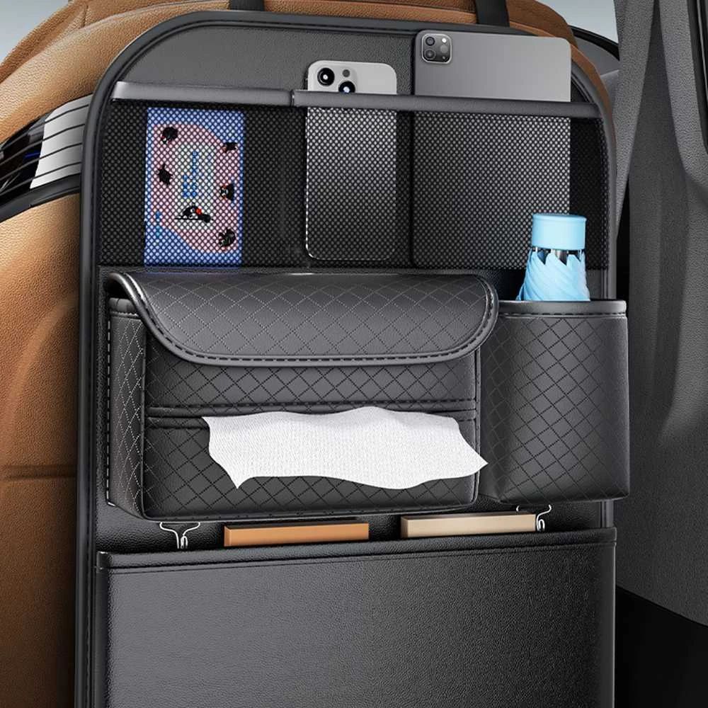 Oem Automobilio organaizeris for front seats with compartments D03 juodos spalvos