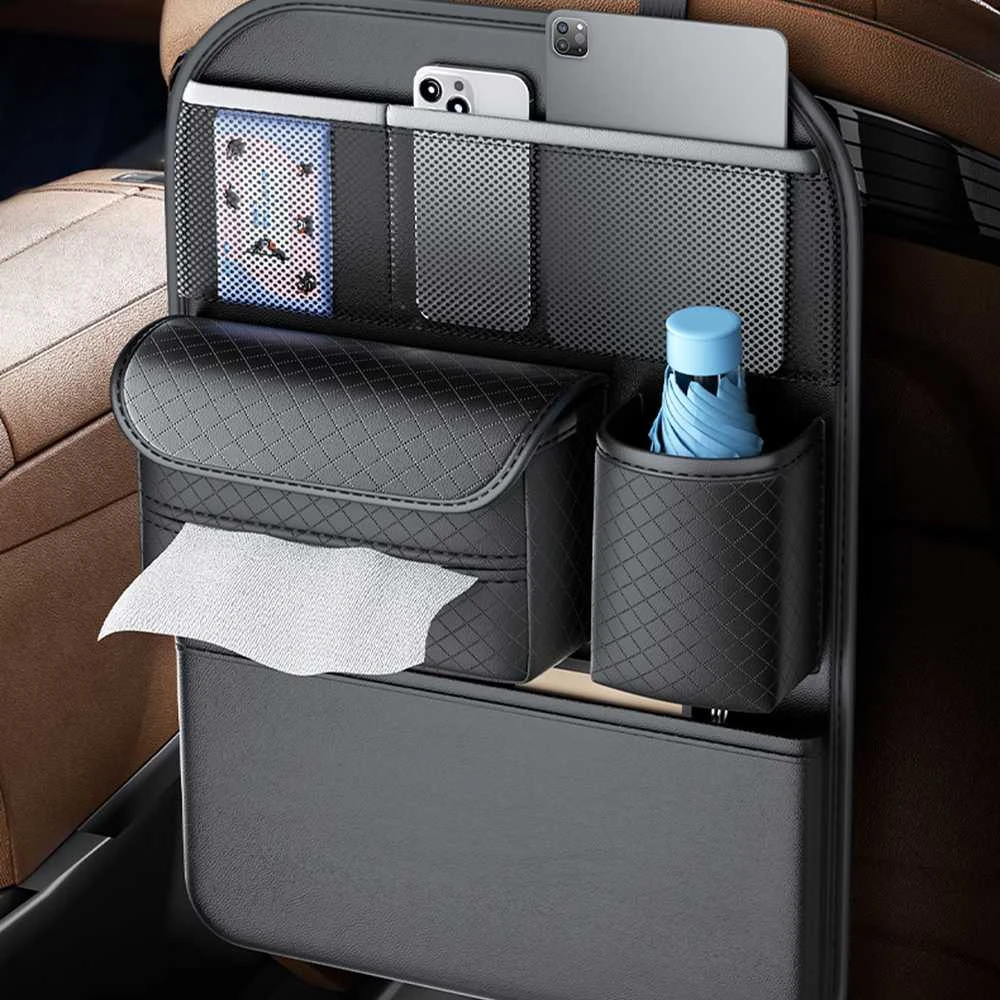 Oem Automobilio organaizeris for front seats with compartments D03 juodos spalvos