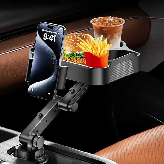 Oem Car table with phone holder CP2008 juodos spalvos
