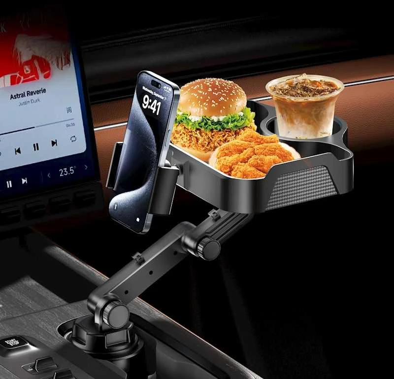 Oem Car table with phone holder CP2008 juodos spalvos