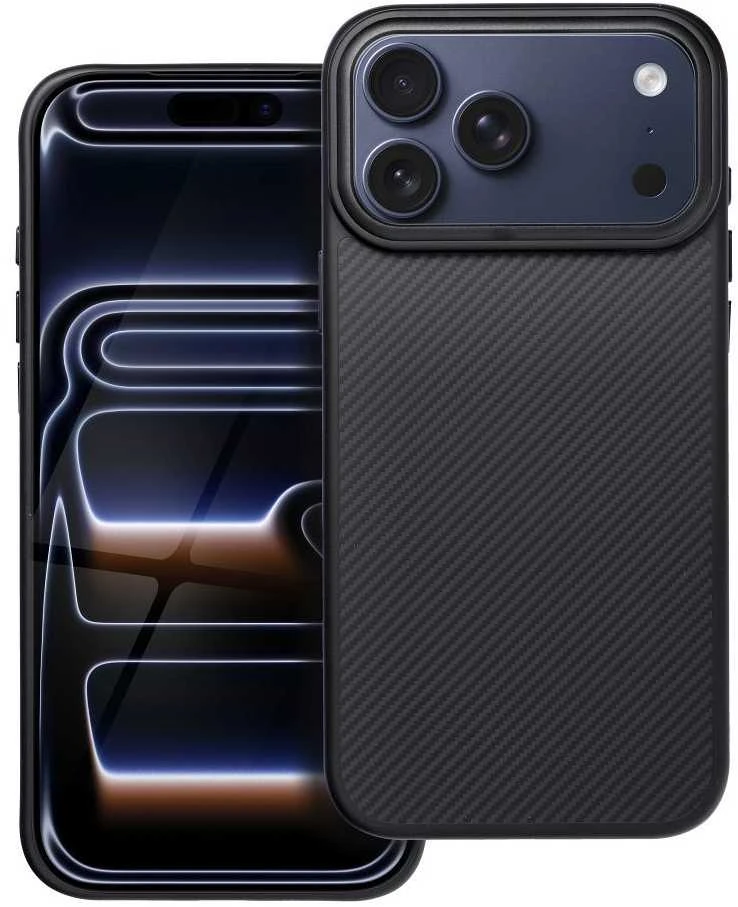 Oem Originalus „iPhone 17 Pro Max“ / „18 Pro Max“ dėklas (žemas kameros kraštas), „Carbon Elite Mag Cover“, suderinamas su „MagSafe“ (juodas)