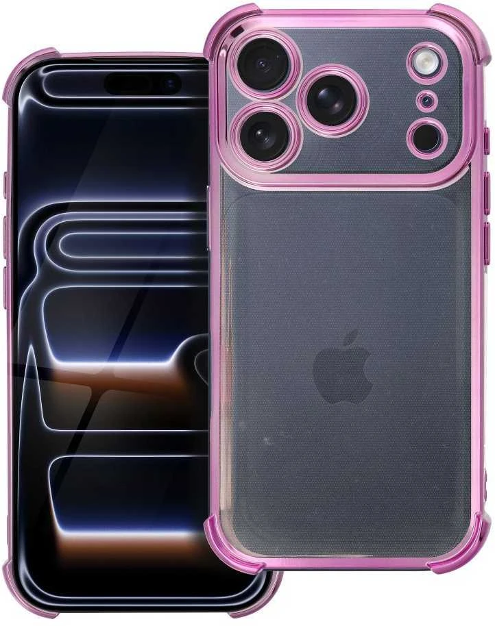 OEM dėklas iPhone 17 Pro / 18 Pro (žemas kameros kraštas) Antishock Electro violetinė