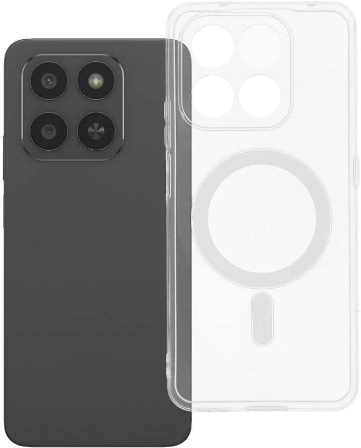 OEM dėklas, skirtas „Honor 400 SMART“ (apsauga nuo kameros), skaidrus, 2 mm „Mag“ dangtelis, suderinamas su „MagSafe“, permatomas.