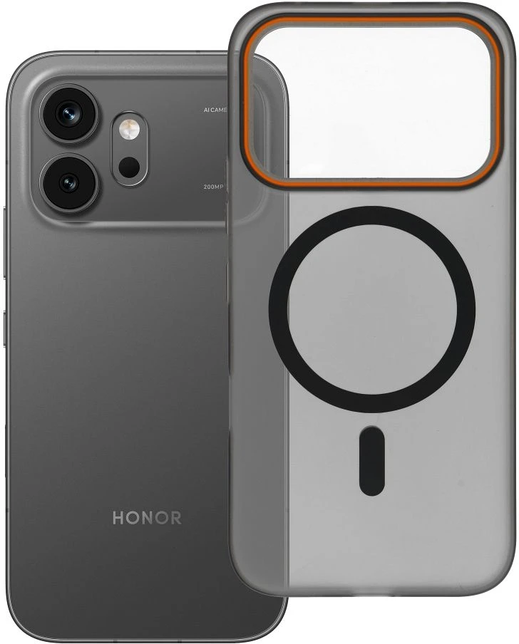 Dėklas Oem Case for Honor 600 / 600 PRO Go Oranžinis compatible with MagSafe juodas