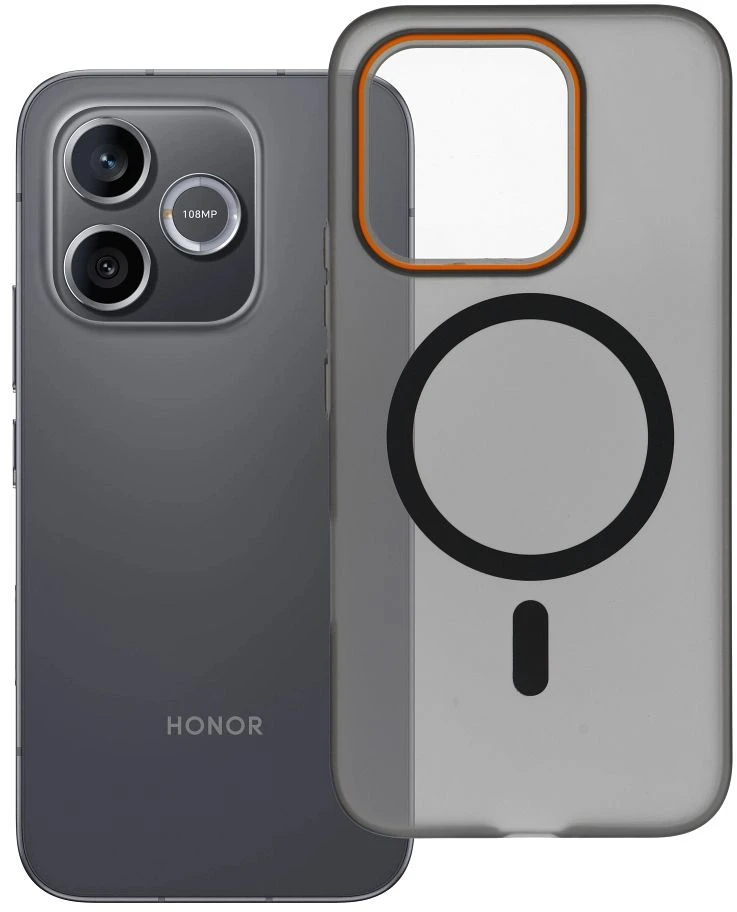 Dėklas Oem Case for Honor 600 LITE Go Oranžinis compatible with MagSafe juodas
