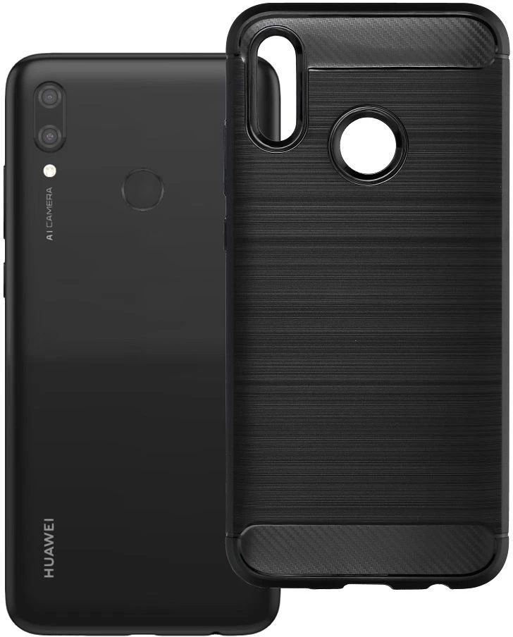 Oem Huawei P Smart 2019 Carbon 2.0 dėklas, juodas
