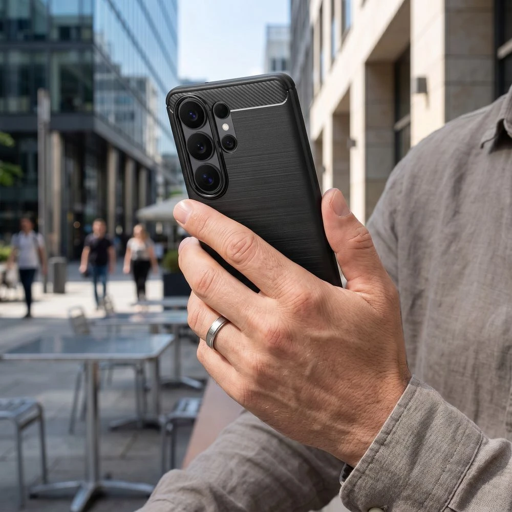 Oem Huawei P Smart 2019 Carbon 2.0 dėklas, juodas
