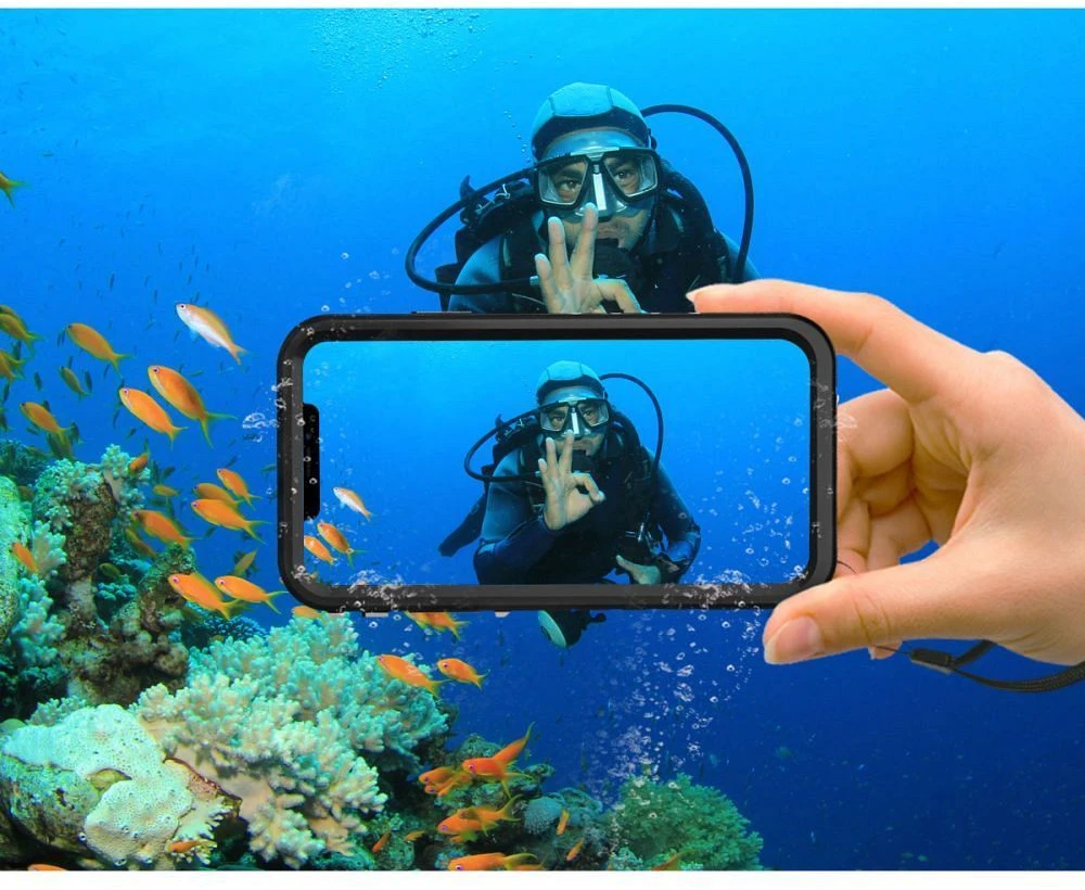 Dėklas Oem Case for iPhone 11 Atsparus vandeniui Shellbox DOT juodas
