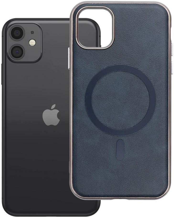 Oem GENTLEMAN MAG COVER dėklas suderinamas su MagSafe skirtas Apple iPhone 11 mėlynos spalvos