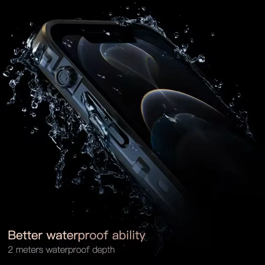 Dėklas Oem Case for iPhone 12 Atsparus vandeniui Shellbox DOT juodas