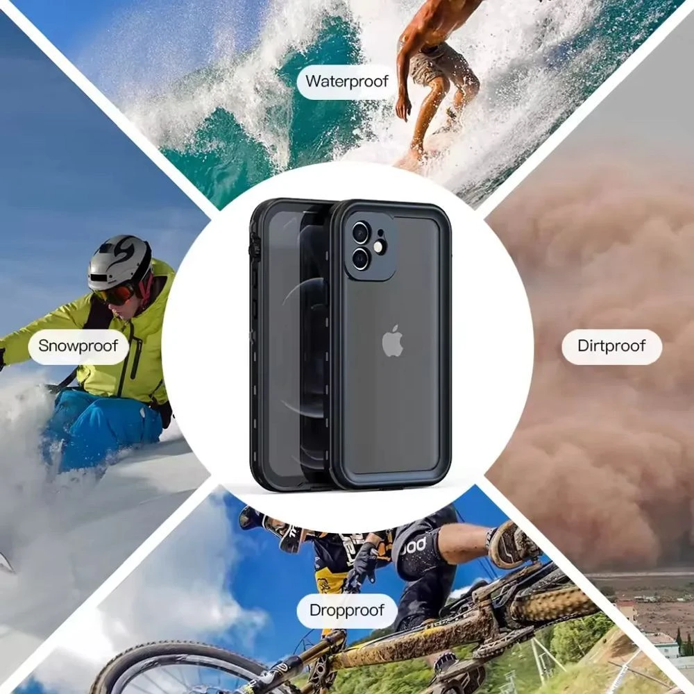 Dėklas Oem Case for iPhone 12 Atsparus vandeniui Shellbox DOT juodas