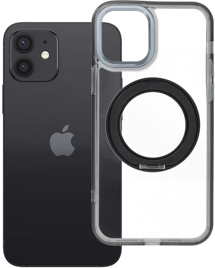 Oem Originalus „iPhone 12“ dėklas su apvaliu stovu, suderinamas su „MagSafe“ ir juodas