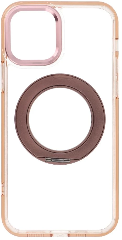 Dėklas Oem Case for iPhone 12 Frame Circle Stand compatible with MagSafe auksinis