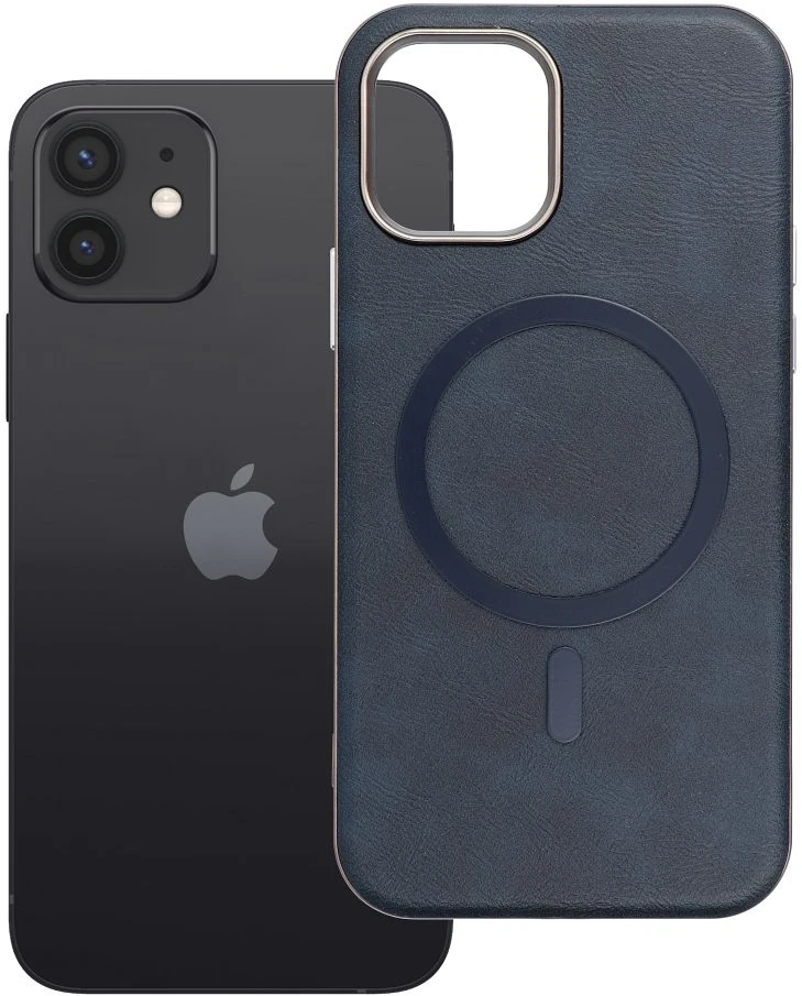 Oem GENTLEMAN MAG COVER dėklas suderinamas su MagSafe skirtas Apple iPhone 12 mėlynos spalvos