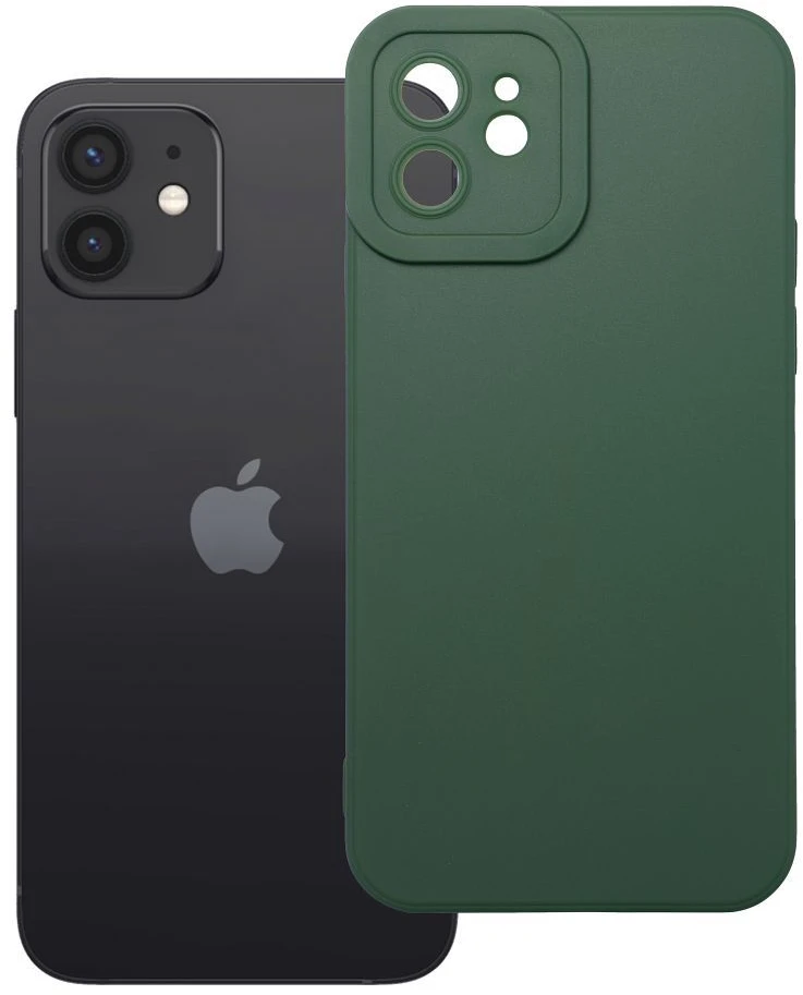 OEM dėklas iPhone 12 matinis 2.0 tamsi žalias