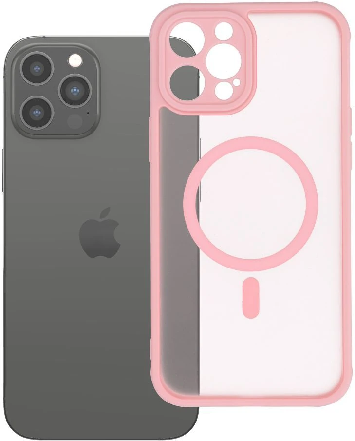Oem Originalus iPhone 12 PRO MAX matinis dėklas, suderinamas su „MagSafe“, šviesiai rožinis