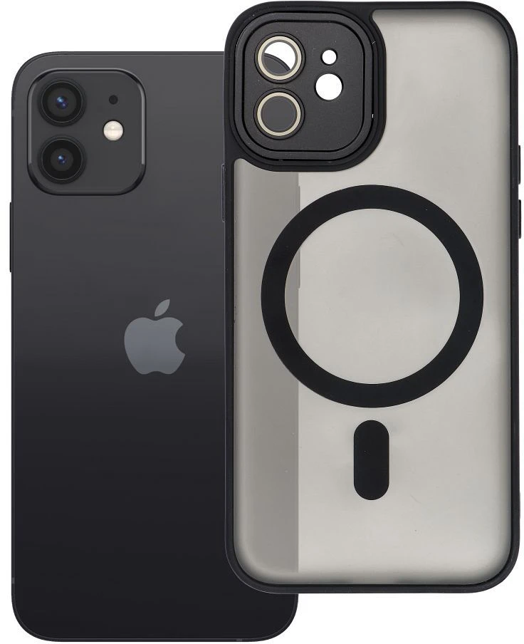 OEM dėklas, skirtas iPhone 12, Variete Mag Cover, suderinamas su MagSafe juodas