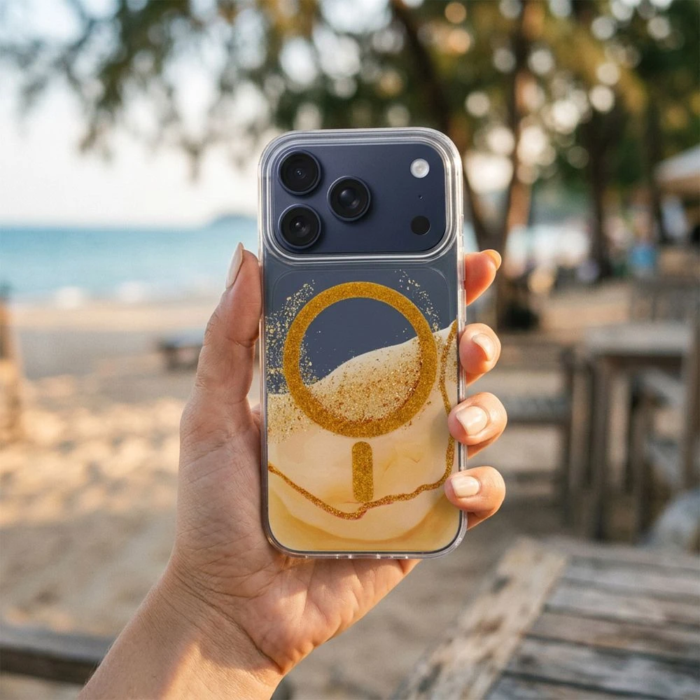Golden OEM dėklas, skirtas iPhone 13 / 14, auksinis, suderinamas su „MagSafe“ auksinis