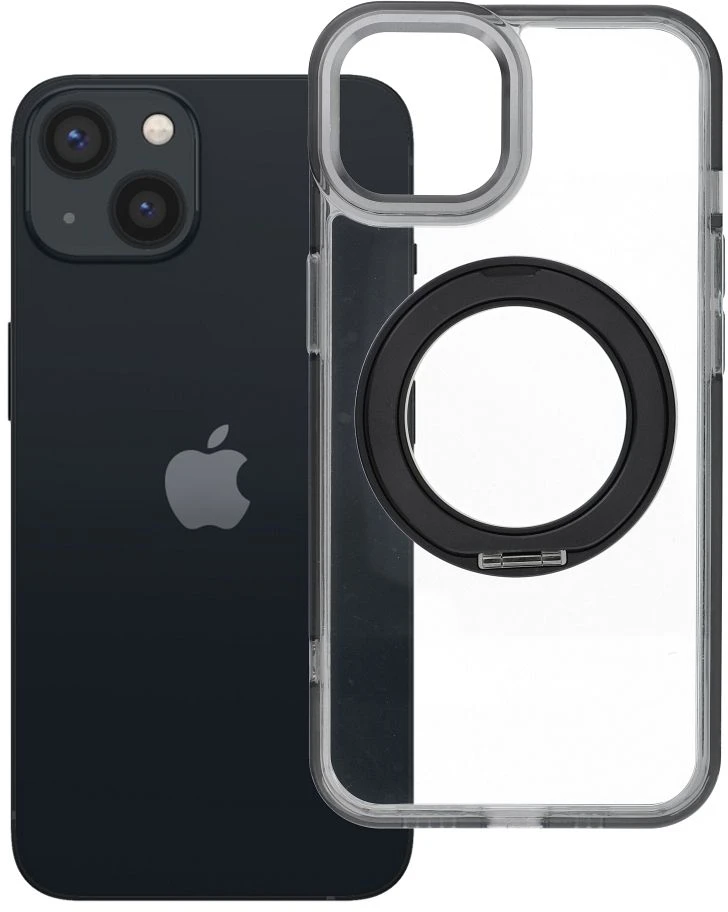 Oem Originalus „iPhone 13“ dėklas su apvaliu stovu, suderinamas su „MagSafe“ ir juodas