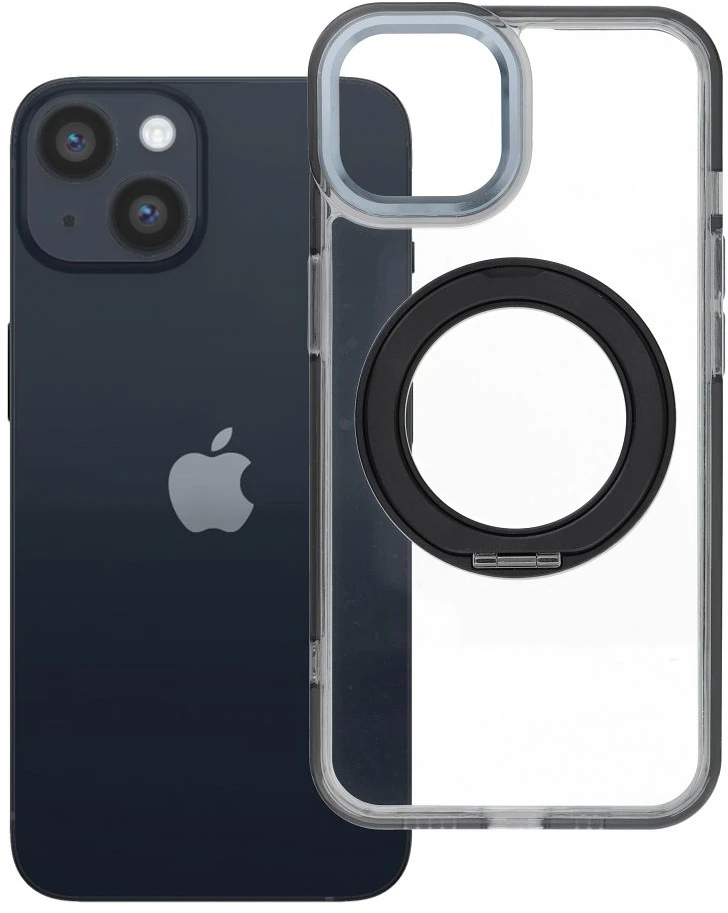 Oem Originalus „iPhone 14“ dėklas su apvaliu stovu, suderinamas su „MagSafe“ ir juodas